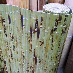 Бамбуковые обои зелёные с рисунком 100 см